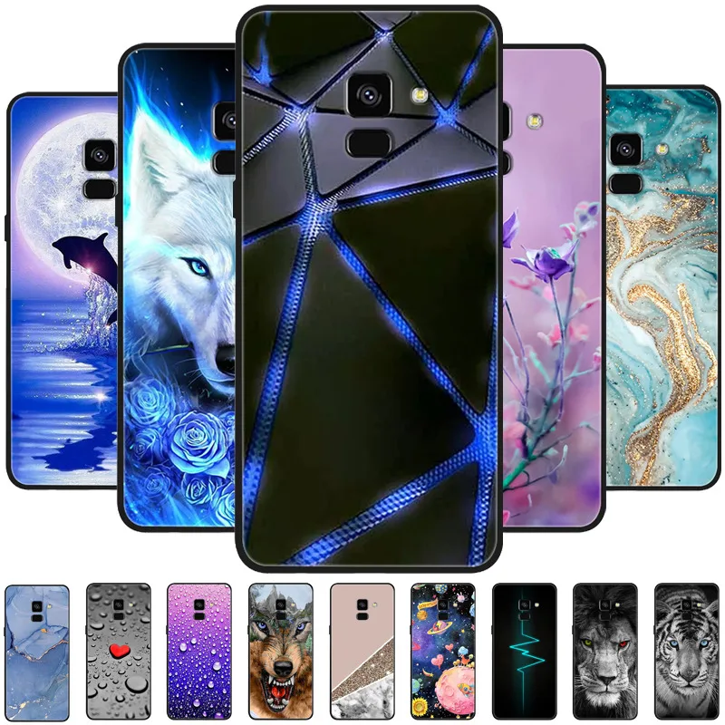 For Samsung Galaxy A8 2018 Case Cool Animals Soft Silicone TPU Phone Cover For Samsung Galaxy A8 Plus 2018 Back Cover Bumper