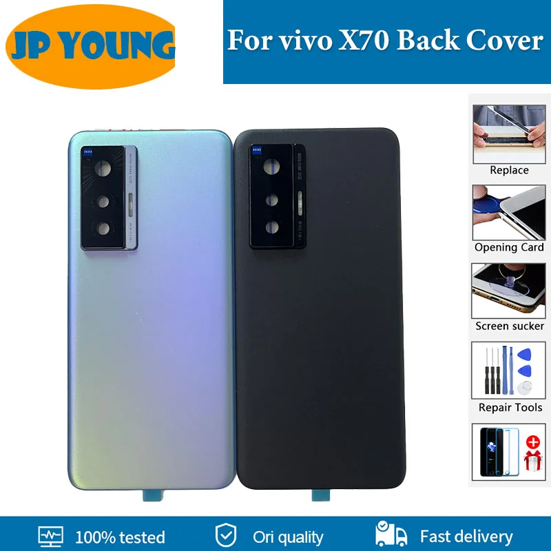 

6.56" Original Battery Back Cover For Vivo X70 Battery Cover Housing Door Phone Rear Case With Camera Lens Logo Repair Replace