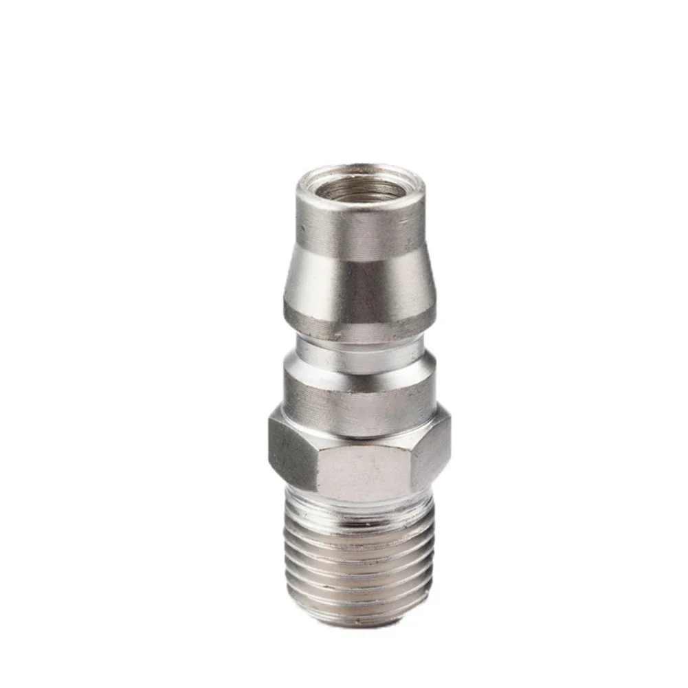 5PCS Steel Male Coupling Air Fittings with 1/4 inch For BSP Male Thread for Air Line Connection in Pneumatic Systems