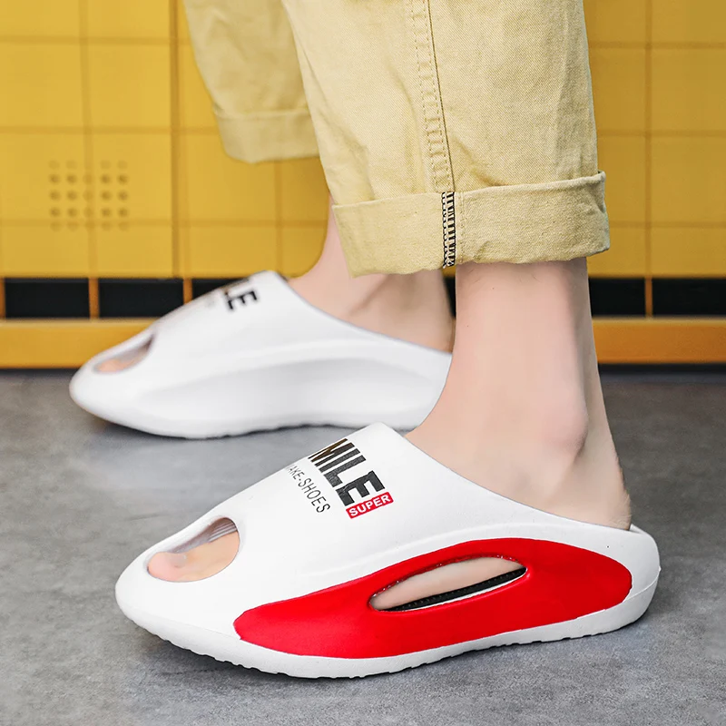 المضادة للانزلاق الانزلاق على الصنادل للرجال والنساء ، سميكة القاع ، أحذية الشاطئ عادية ، النعال المنزل ، موضة الصيف #6