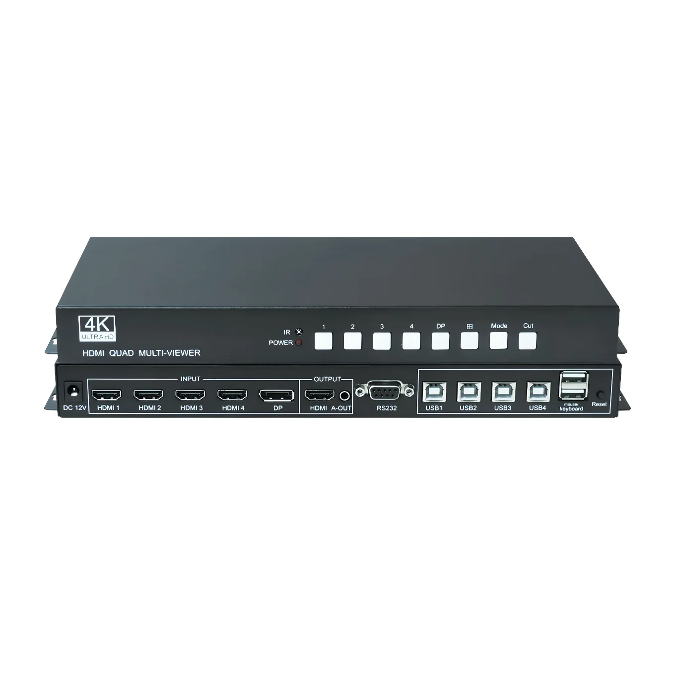 with KVM Switching 4K 4xHDMI 1xDP 4xUSB Quad