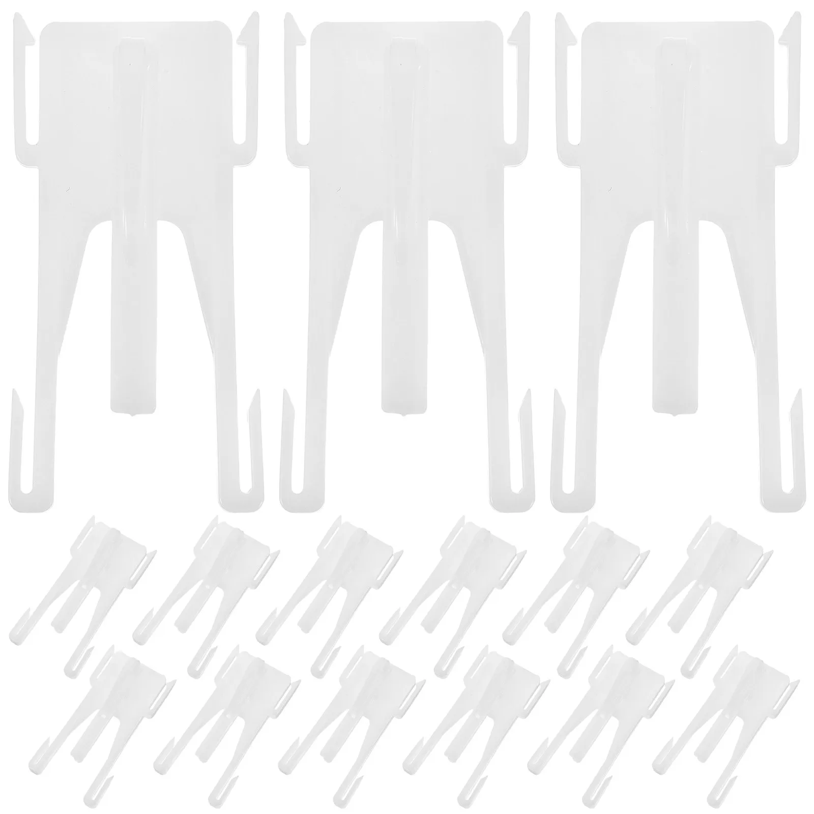 20pcs Curtain Hooks Plastic Adjustable Pinch Pleat Drapes Heavy Duty Track Glider Window Door Bathroom White Decor Hardware