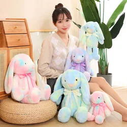 30/42/60cm Long Ears Rainbow Colorful Rabbit Plush Toys Soft Stuffed Animal Bunny Plush Doll Kids Toys Birthday Christmas Gift