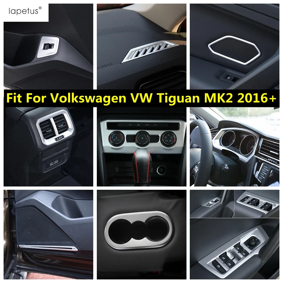 

Dashboard AC Air Vents / Door Speaker / Gear Shift Panel Cover Trim For Volkswagen VW Tiguan MK2 2016 - 2023 Matte Accessories