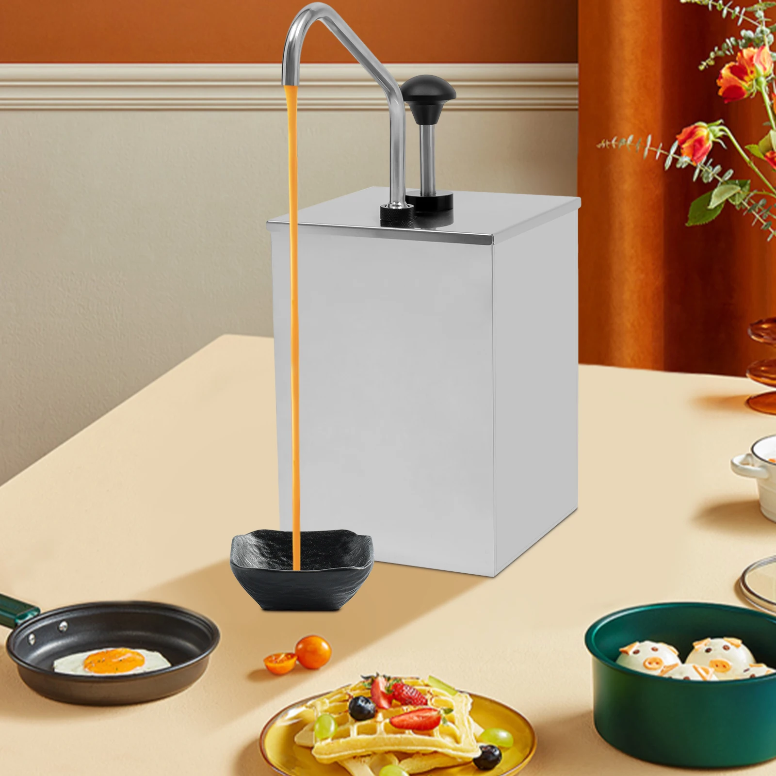 

Коммерческий дозатор для соуса, насос 4,2QT, диспенсер для сыра, шоколада из нержавеющей стали 304, дозатор для начинки