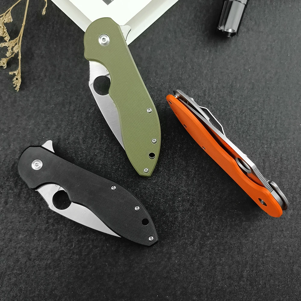 C172 EDC Camping Folding Knife, D2 Steel Sharp Blade Pocket Knife, G10 Handle, Outdoor Adventure Survival EDC Utility Tools