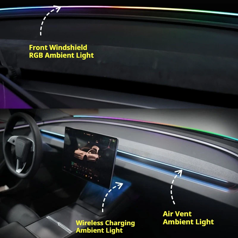 Suitable For Tesla Model Y3/YL/YS Dashboard Ambient Lights, USB in-car TESLA Ambient Lights