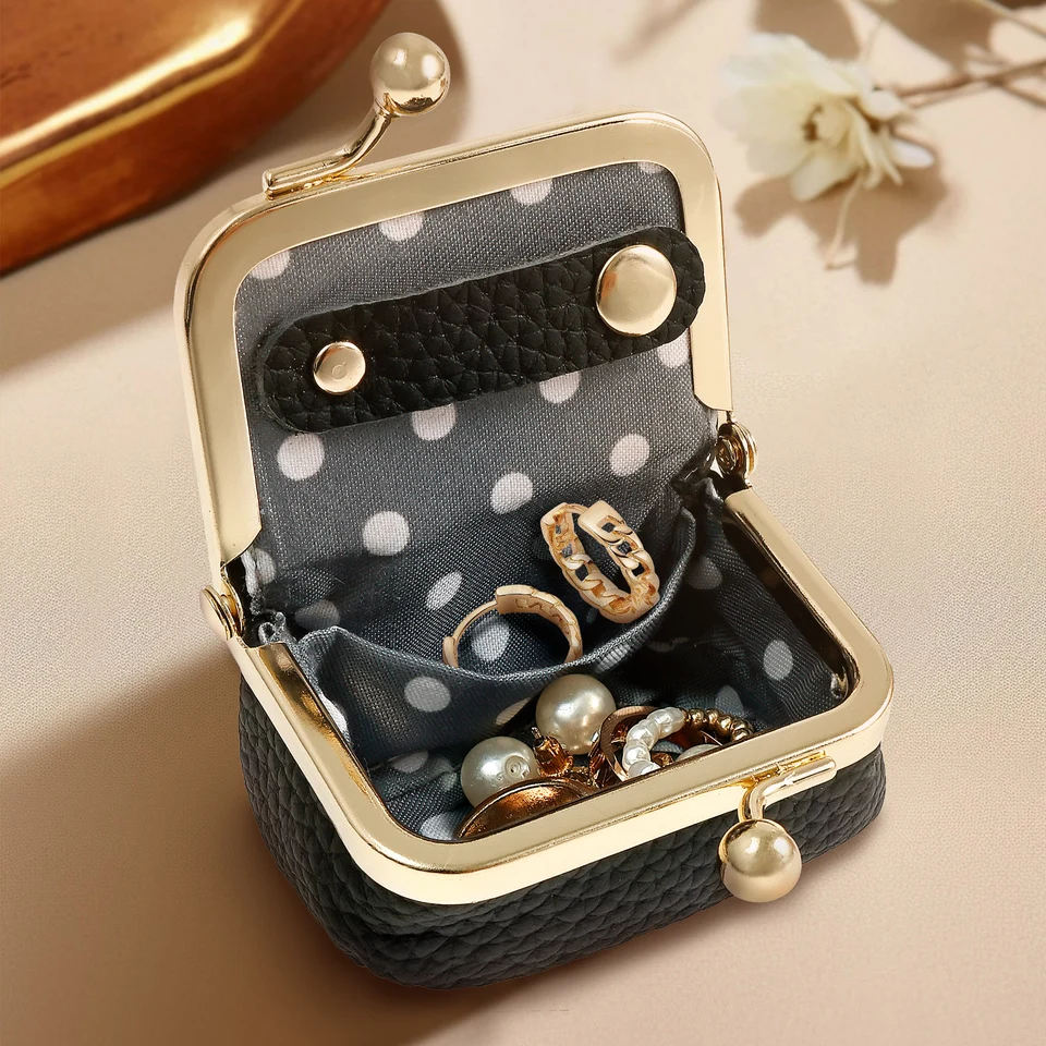 小物入れ indian jewelry accessory case Vintage Leather Mini Jewelry Box Portable Travel Jewelry Case with