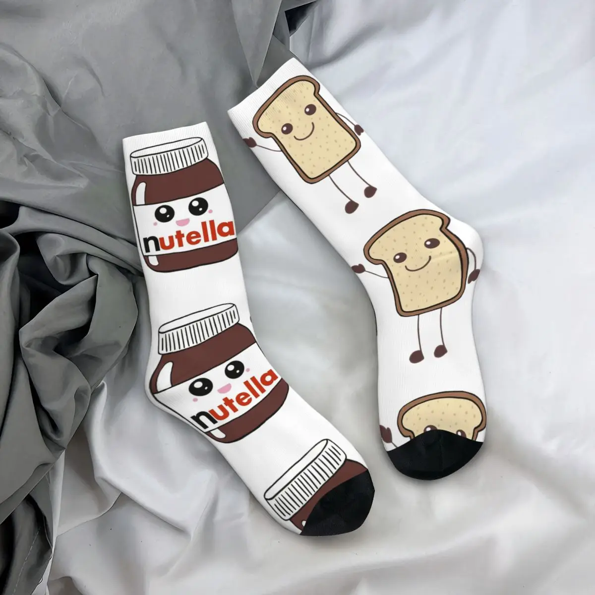 

Носки Nutella And Bread, супер мягкие чулки в стиле Харадзюку, всесезонные длинные носки, аксессуары для мужчин и женщин, рождественские подарки