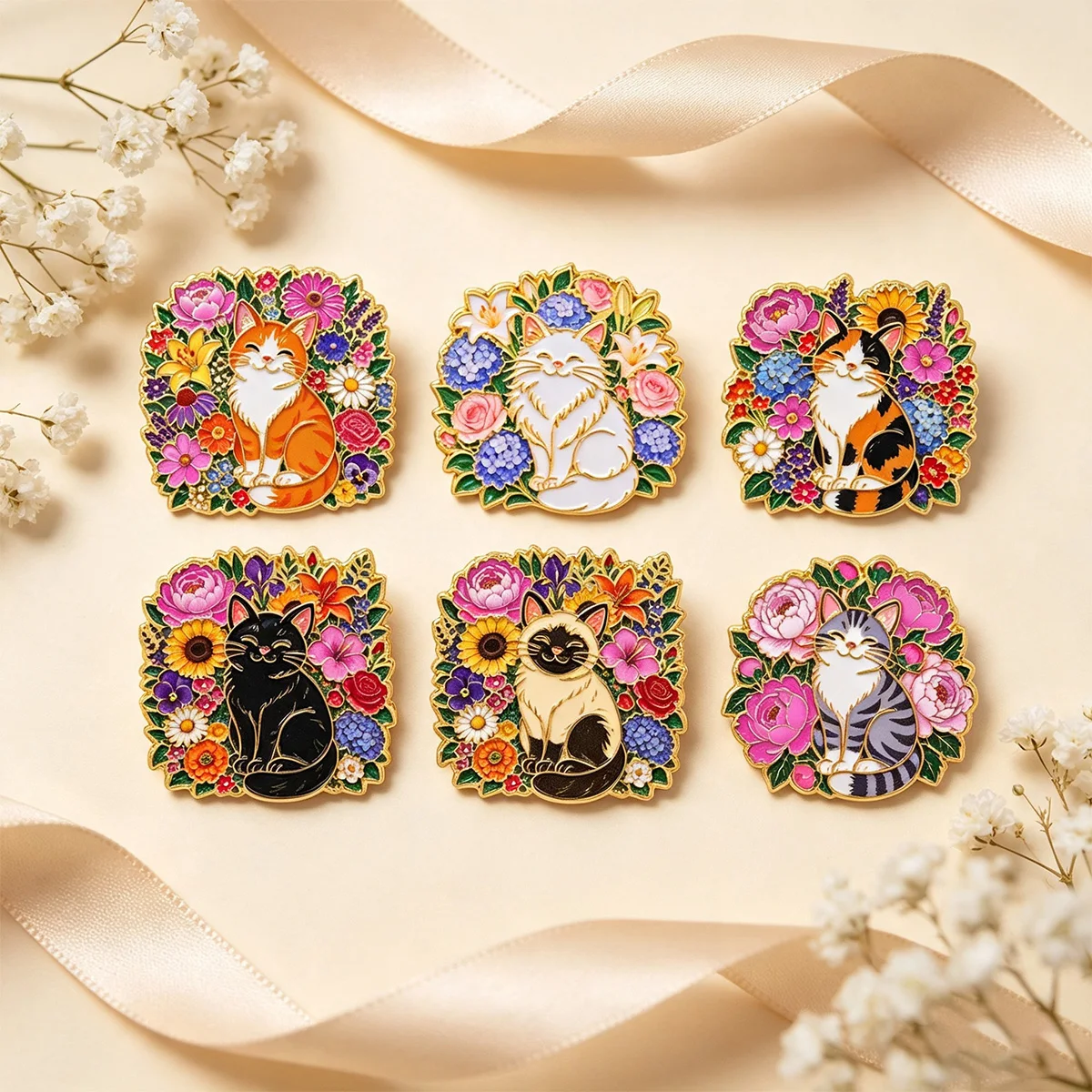 6 قطع من دبابيس المينا المزينة - مراجعة Good Floral & Wedding Decor Supply Photos وسعره