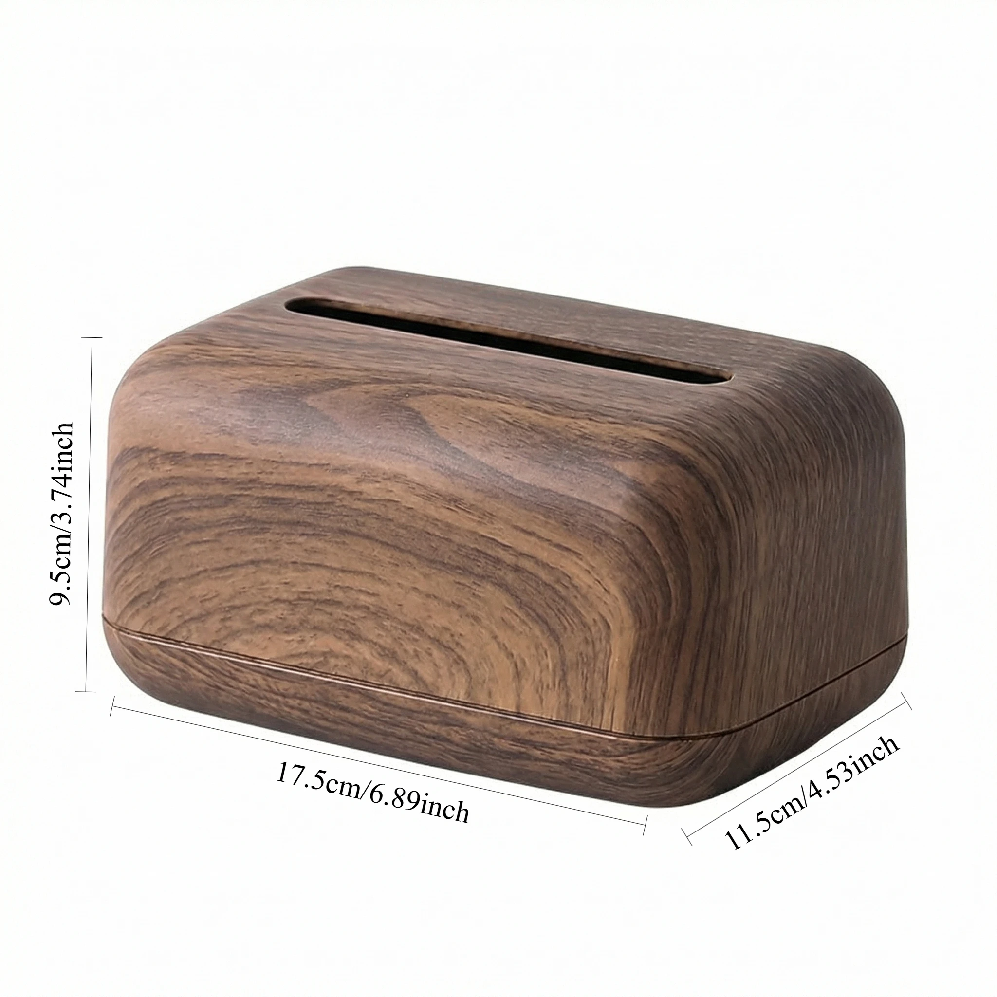Vintage Faux Wood Plastic Tissue Box Cover Chinese Desktop Napkin Dispenser Home Restaurant Decor Christmas Halloween Gift view 3