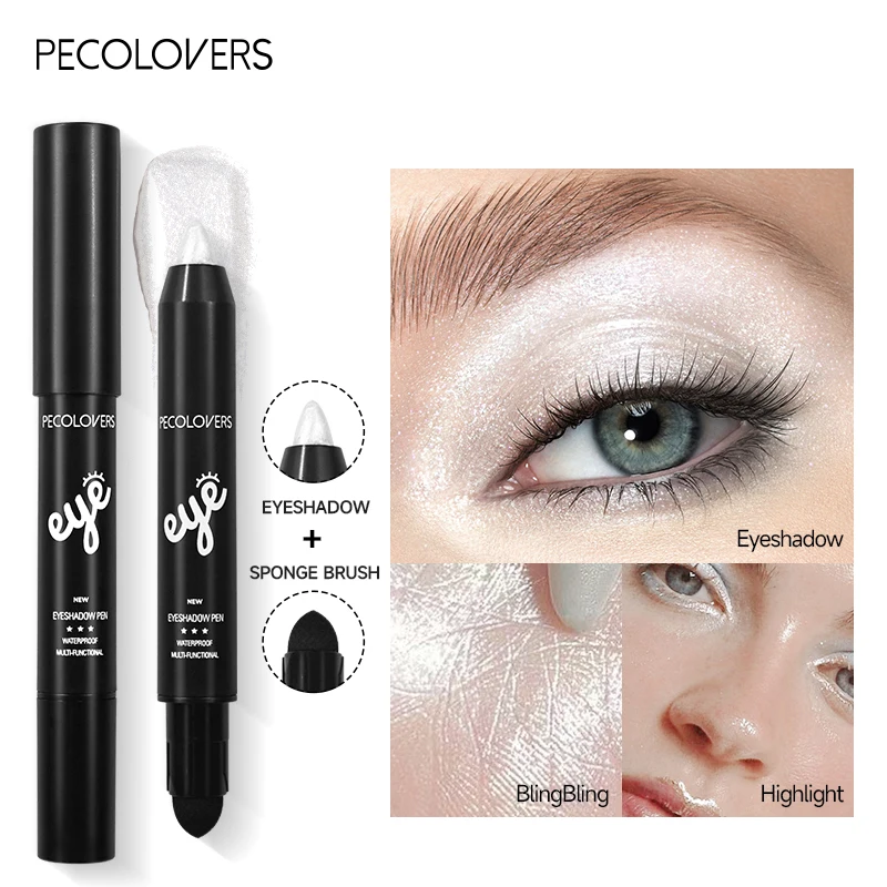 Eyeshadow Liner Pencil Glitter Highlighter Nail Pencil Long Lasting Makeup Glow Sticks Shimmer Brightener Stick for Eye Makeup