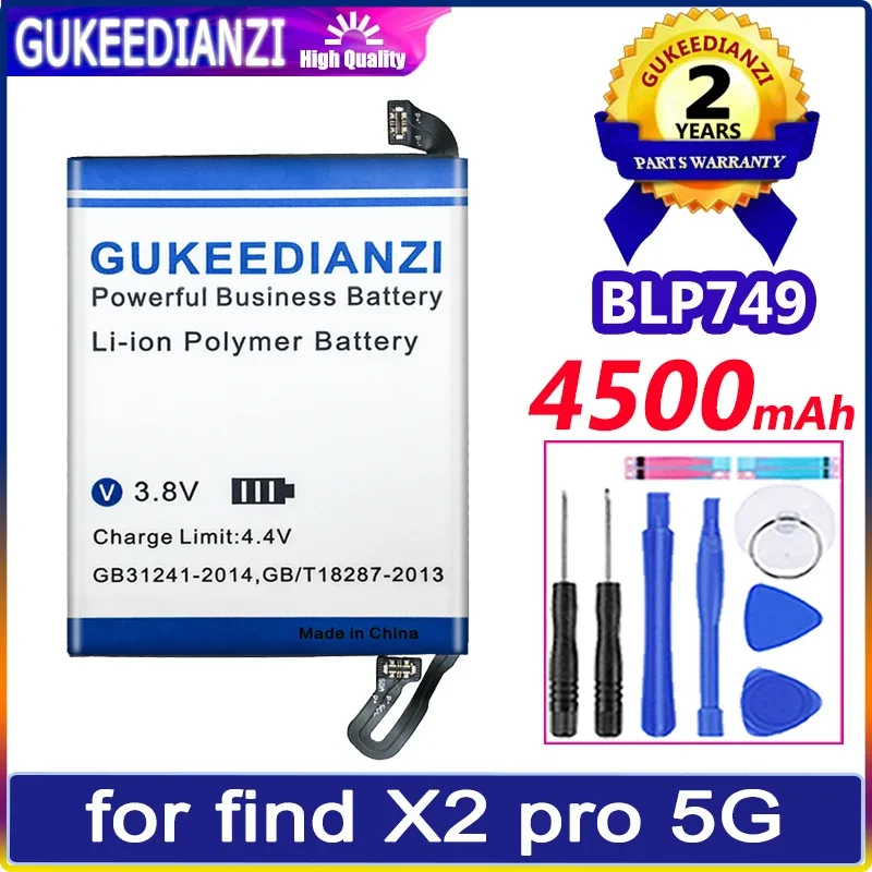 

GUKEEDIANZI Battery BLP767 BLP749 4600mAh for OPPO find X2 PRO X2Pro 5G bateria