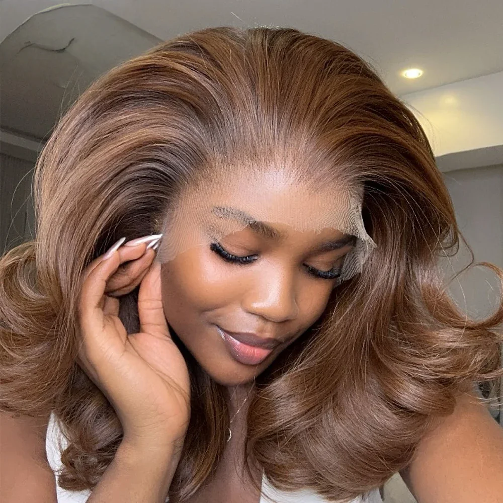 

Темно-коричневый бесклеевой длинный 26 дюймов 200 плотность волнистый кружевной парик 5x5 шелковая основа человеческих волос для женщин детские волосы предварительно выщипанные