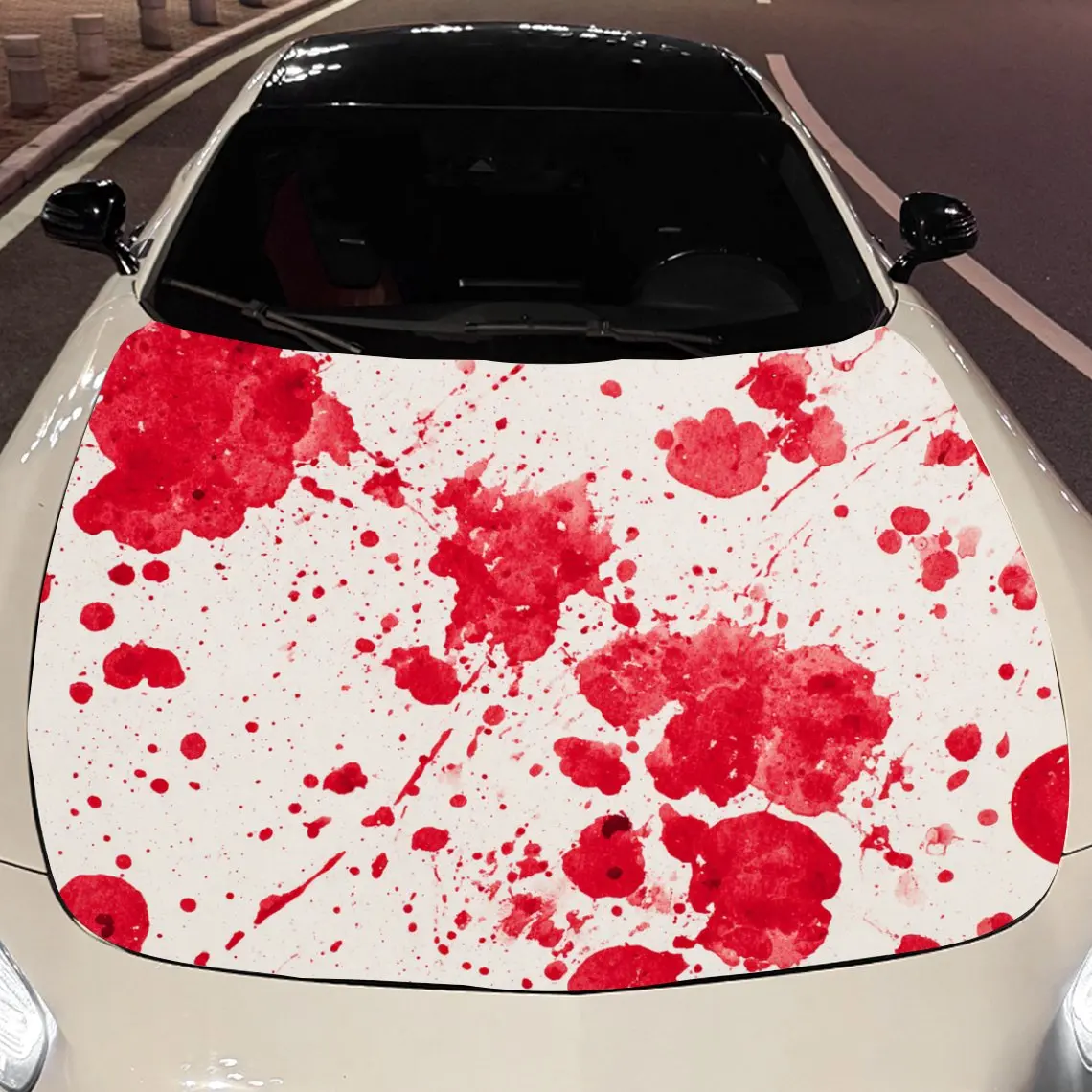 

Car Decals Red Splatter Pattern Car Hood Sticker, Waterproof Self - Adhesive Vinyl Graphics Decals, Decorative Protective & Scra