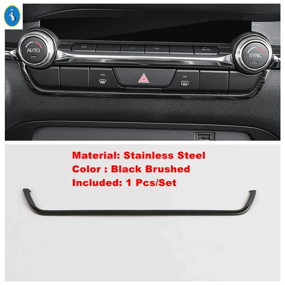 Auto Central Control AC Air Conditioning Warning Lamp Navigation Stripes Cover Trim Kit For Mazda 3 2019-2024 / CX-30 2020-2024