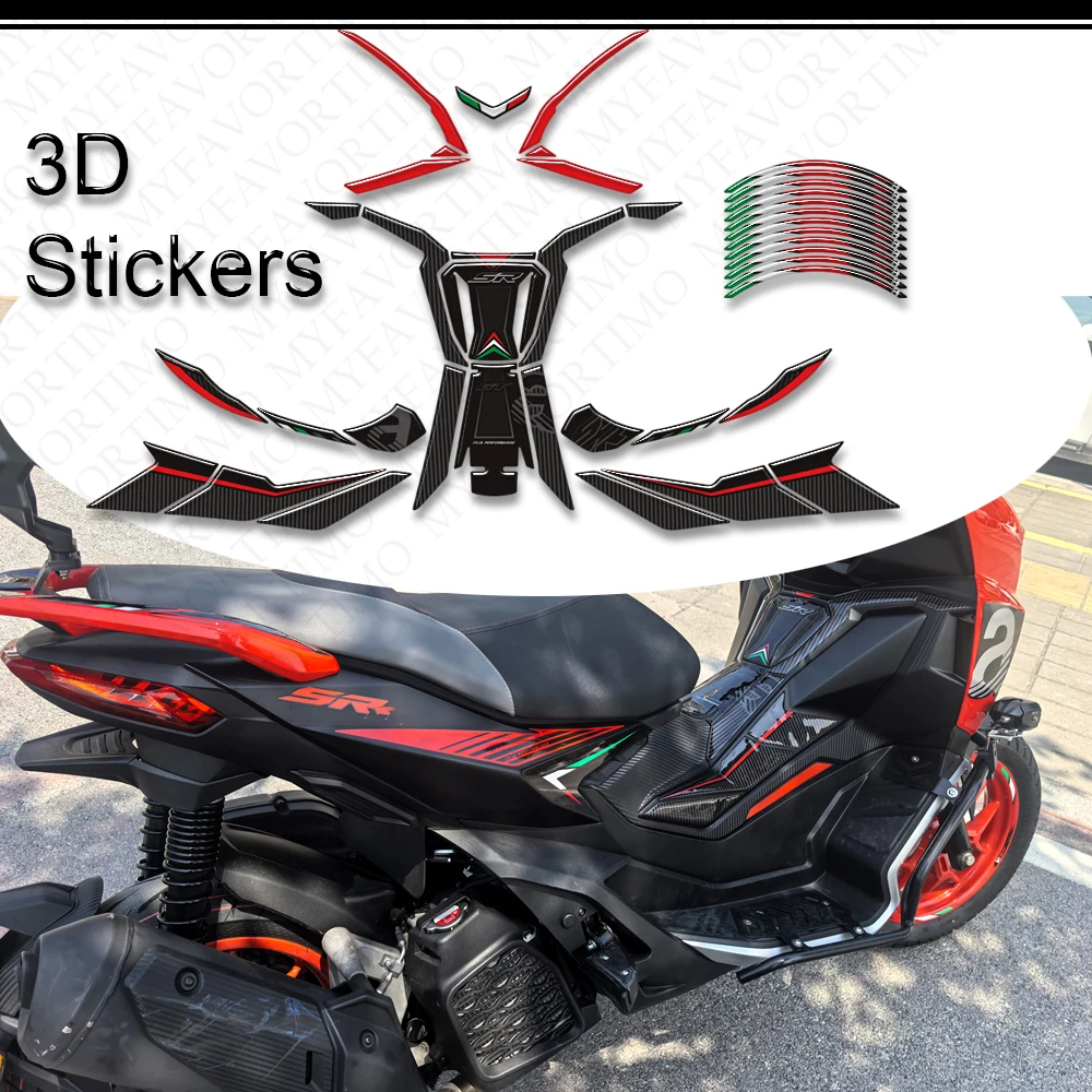 Motorcycle For SR GT 125 200 Sport Replica Body Protector Fairing Shell Fender Accessories Parts 3D Stickers Decals