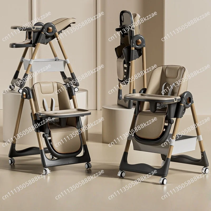 Baby Dining Chair Foldable Home Portable Baby High Chair Multifunctional Children's GrowthLounge Adjustable Height