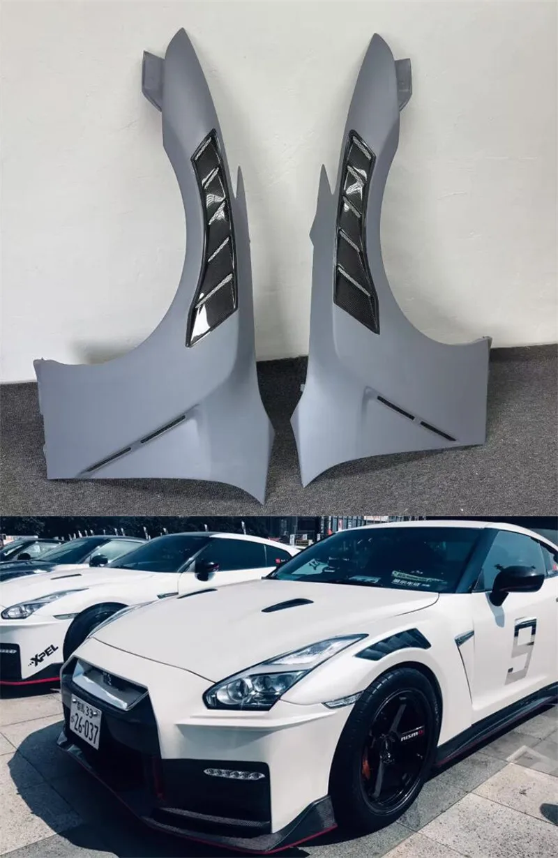 

Real Carbon Fiber Tuyere Spoiler Fender Splash Guard Body Kit For Nissan GTR R35 2009-2017