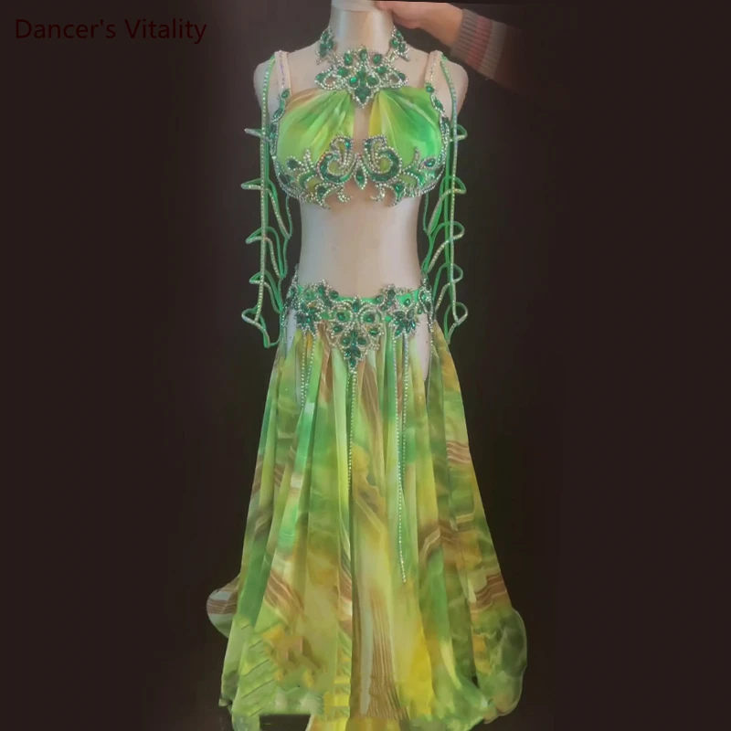 

Belly Dance Compeitition Costumes Set Cusomzied Adult Children Belly Dancint Performance Clothing Suits Female Oriental Outfit
