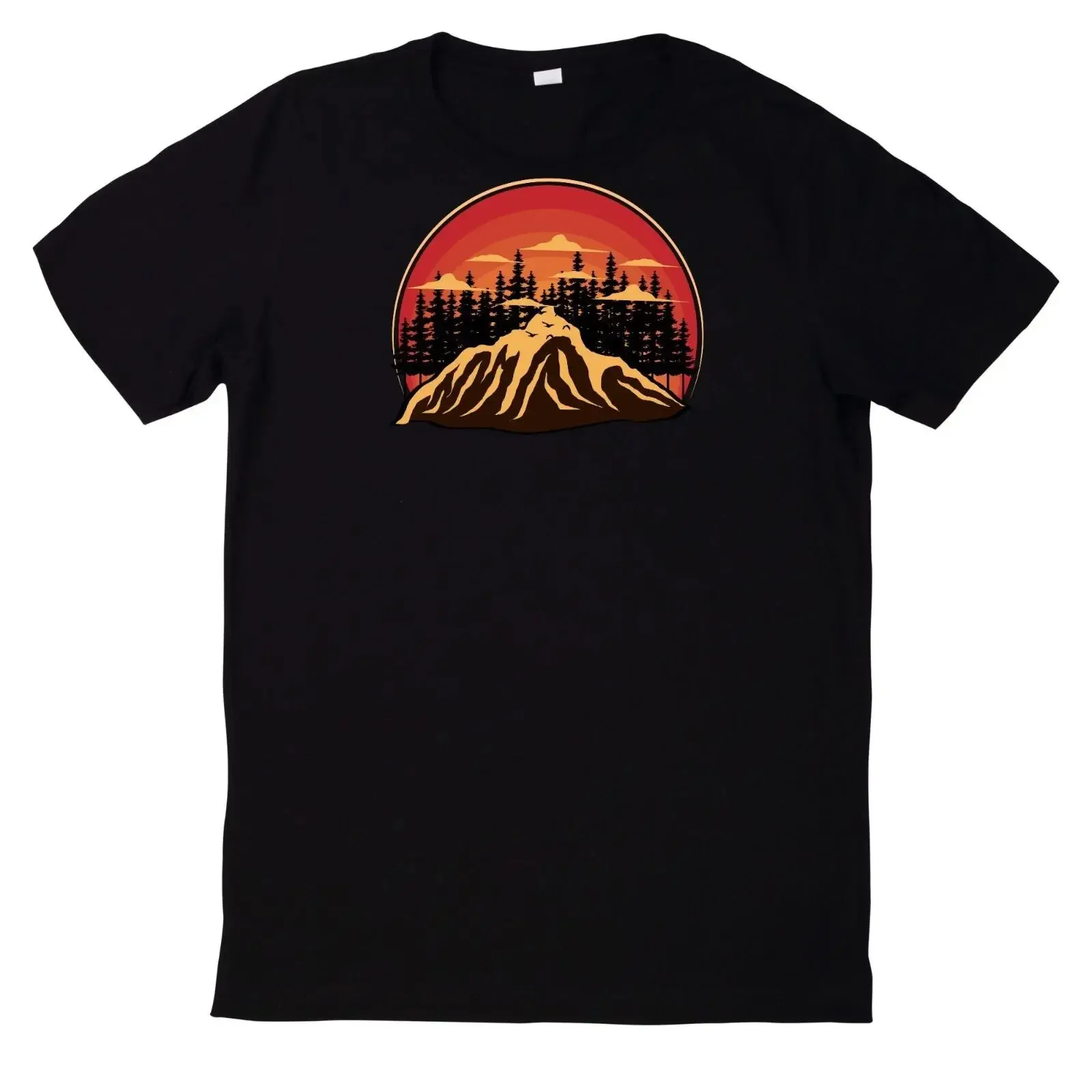 Camiseta Berg Wald Hiking Landschaft Motiv Baumwolle vintage Lavada Informal Transpirable Ropa de diseñador gráfico Unisex Versátil