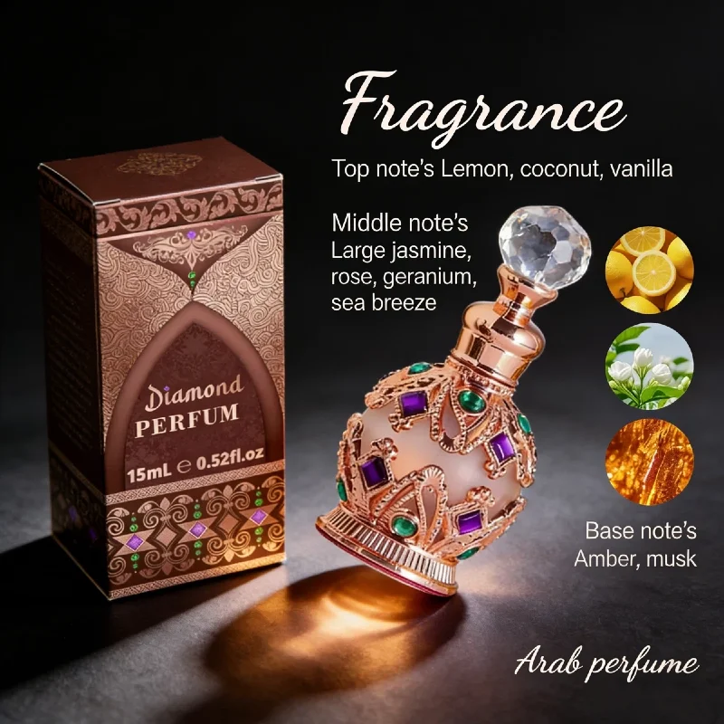 

15ML Perfumes Árabes Originales Perfume Woman Charming Rose Jasmine and Vanilla Floral Scents Long-lasting Pheromone Fragrance