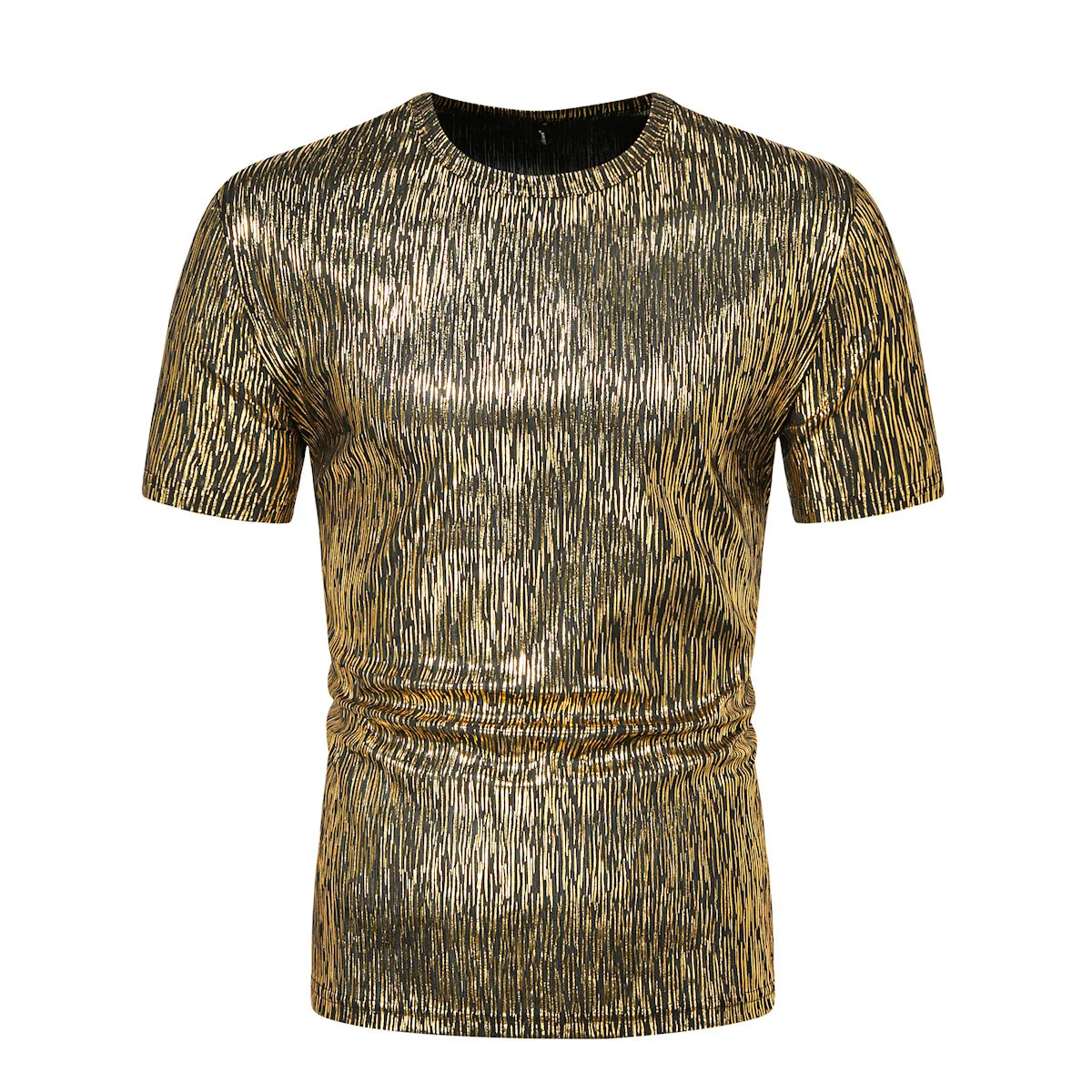 #4109 Gold Silver Green Hip Hip T Shirt Men Short Sleeve Shinny Sequin T Shirt Streetwear Tee Shirt Homme Loose O-Neck Summer