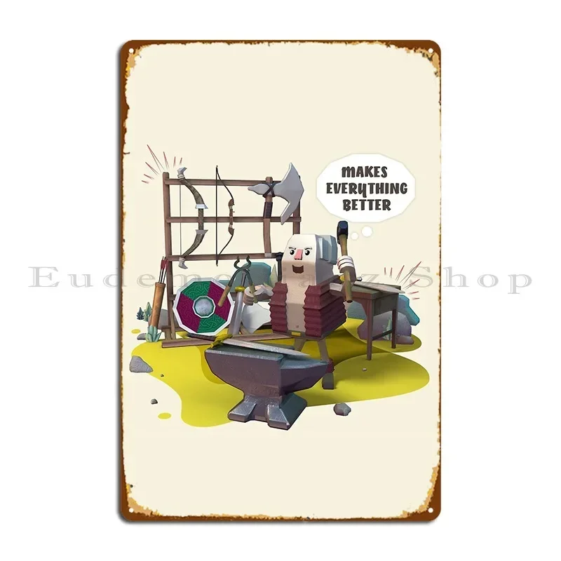 Makes Everything Better Blacksmith Old Man Grandfather Metal Sign Wall Cave Wall Wall Mural Print Cinema Tin Sign Poster