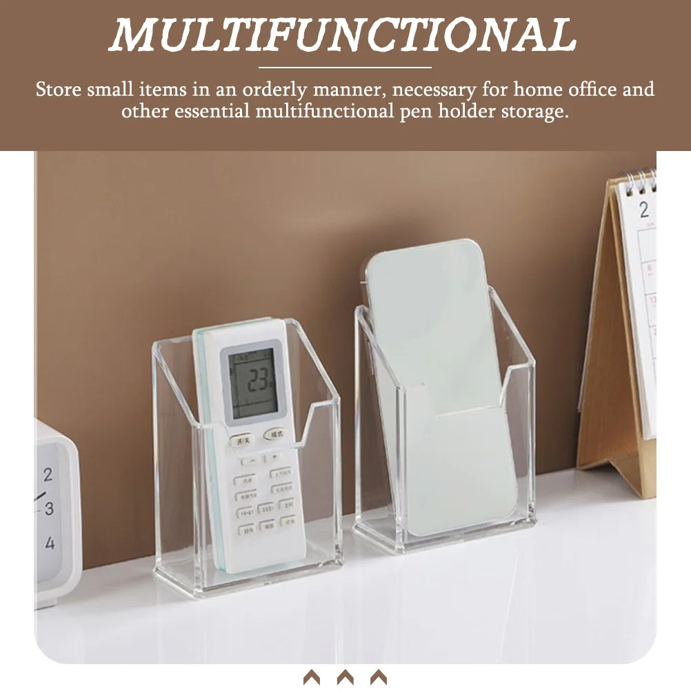 2 قطعة حامل أقلام أكريليك شفاف منظم تخزين سطح المكتب حاويات فرشاة للمكياج ملحقات مكتب المكتب #5