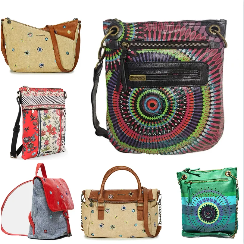 

Внешняя торговля Испания, оригинальная европейская и американская женская сумка, сумка с вышитым принтом, большая вместительная ретро-сумка через плечо