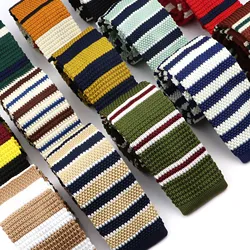 Men's Striped Knitted Knit Colorful Slim Tie New Style Fashion Leisure Classic Necktie Normal Woven Cravate Narrow Neckties