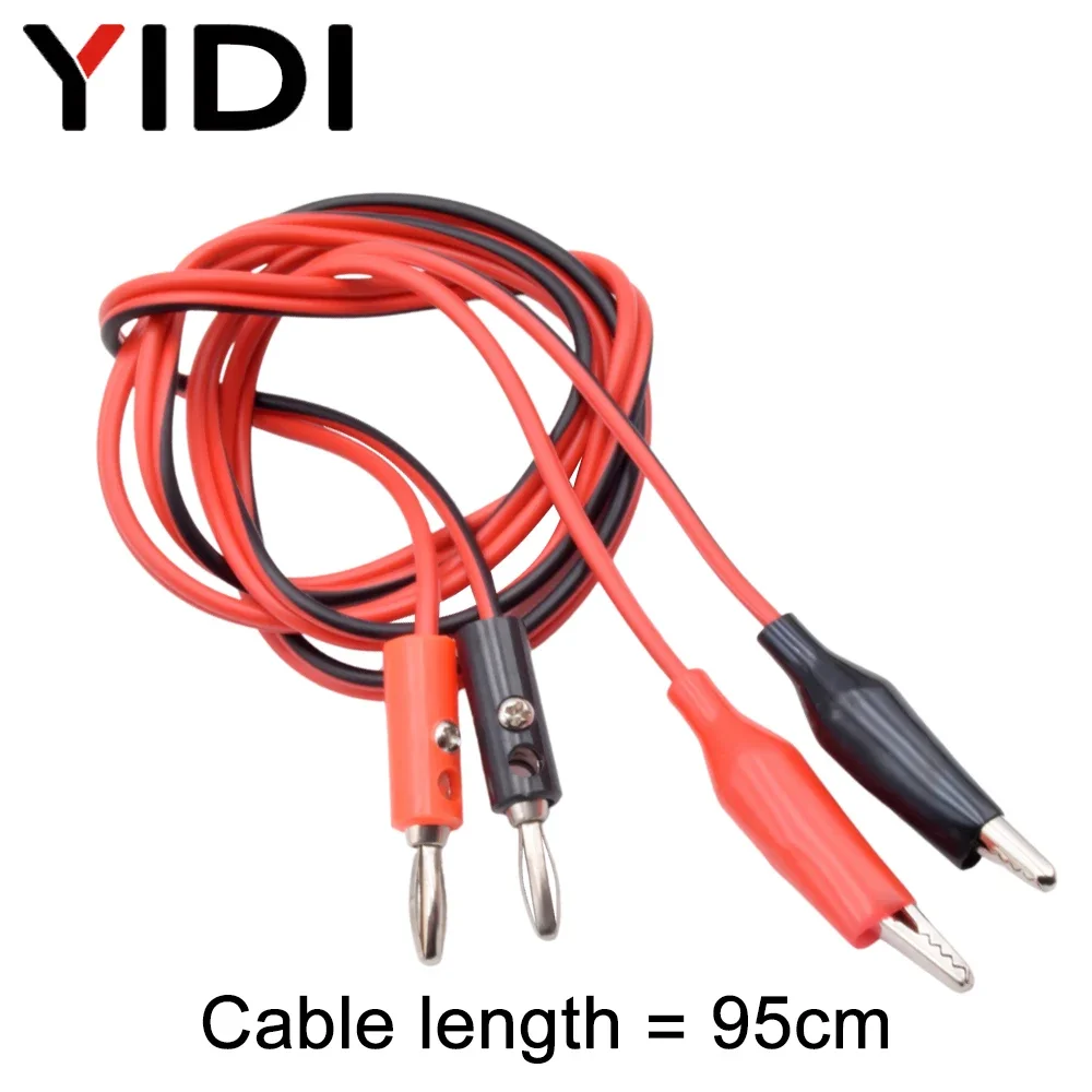 YIDI 1Set Crocodile Alligator Clips 35mm Banana Plug Connector 4mm Double Ended Multimeter Wire Probe Test Electrical Lead Cable