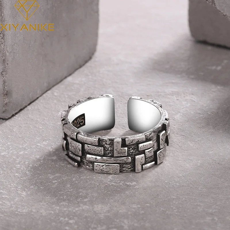 XIYANIKE Punk Wall Design Open Cuff Finger Rings For Women Girl Vintage Fashion Adjustable Jewelry Gift Party кольцо женское