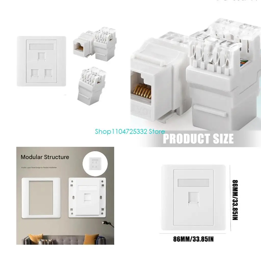 P5EA 86 Type Computer Socket Panel Networking Module RJ45 Keystone Cable Outlet Wall