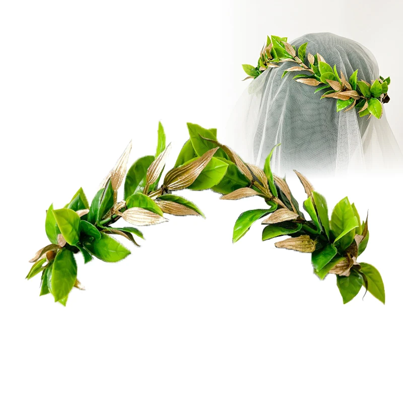 Greek Laurel Leaf Headband Fairy Forest Crown Unisex Elven Woodland King Headpiece Renaissance Party Cosplay