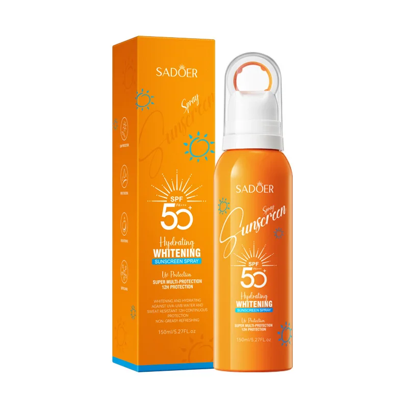 150ml SPF50+ Sunscreen Spray Lightweight Moisturising Non Greasy Water-Resistant UV Sunscreen Spray for Outdoor Daily Use