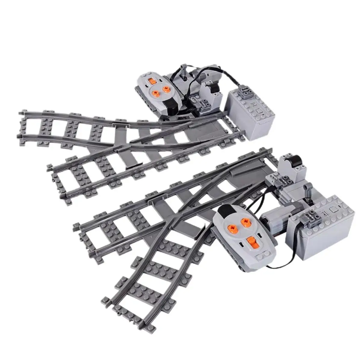 

RC Track Switching Device DIY Free Assembly Train Tracks MOC Building Bocks Left Right Bifurcation Tracks Kids Toys
