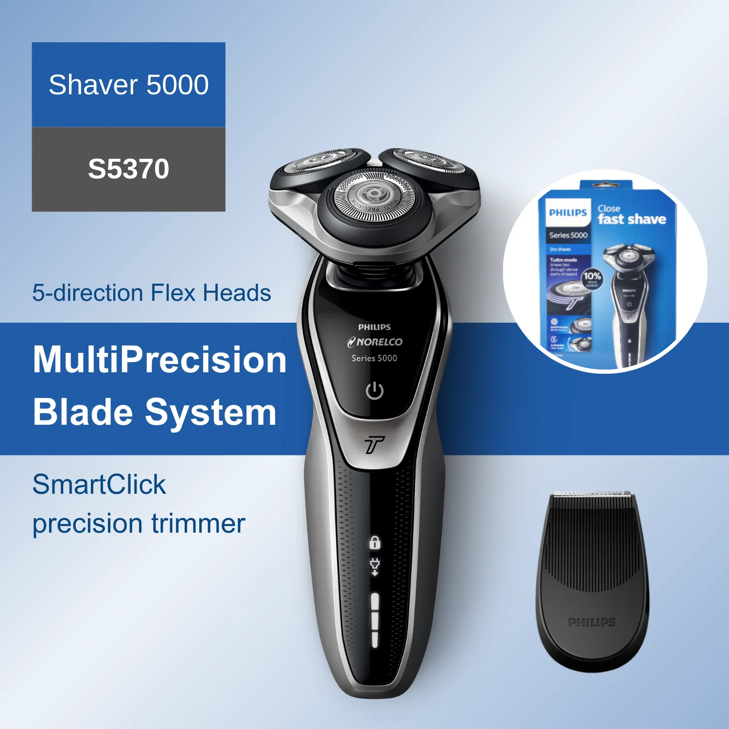 

Philips Norelco Razor Shaver series 5000 S5370, Wet & Dry