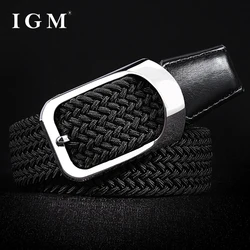 Fashion Men Belt Stretch Canvas Woven Waistband Perforated Belt for Men and Women Breathable Comfortable fit for Jeans and Pants