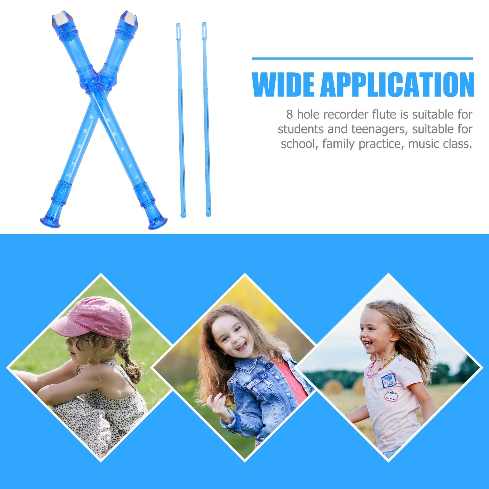 

2Pcs Soprano Recorder 8 Holes Flute Instrument Beginners Practice Musical Instrument for Teens Soprano Recorder