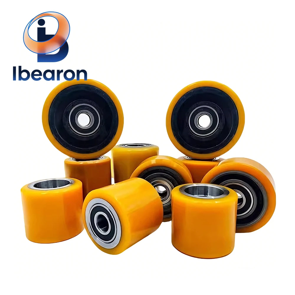 

4PCS Heavy-Duty Enhanced PU Iron Core Forklift Casters with bearings 80x70mm - Wear-Resistant, Quiet, for Electric Forklifts