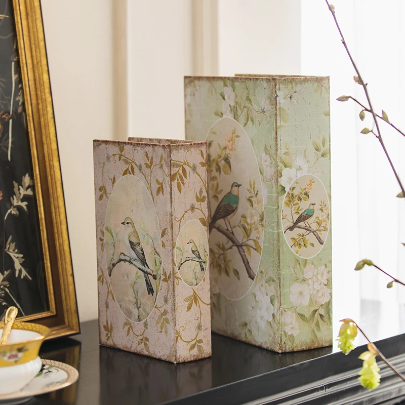 

Retro Storage Box Set Simulation Book Decorative Ornament Storage Box Chinese Classical Desktop Display Rack Decoration Gifts
