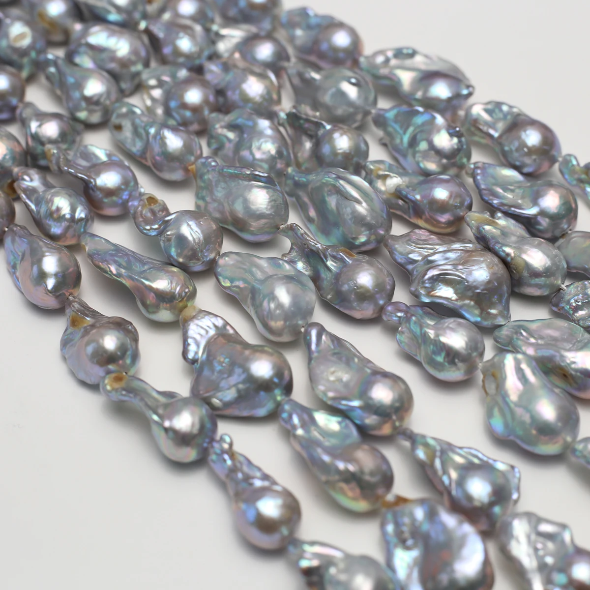 

Natural Freshwater Pearl 12-15mm AAAAA Gray Baroque GlitterLoose Bead Jewelry Make DIY Necklace Bracelet Wedding Gift Women