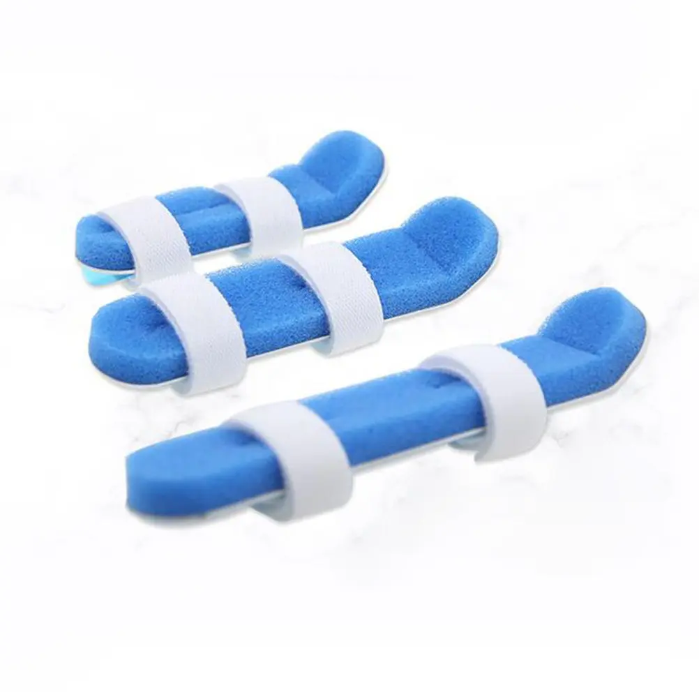 2 pièces, attelle de fixation des doigts, respirante, flexible, protège les doigts, attelle articulaire, taille L, attelle avec coussinet bleu pour soulager la douleur.