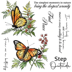 Mangocraft Butterfly & Flowers Leaves Cutting Dies Clear Stamp DIY Scrapbooking Metal Dies Silicone Stamp For Cards Albums Decor