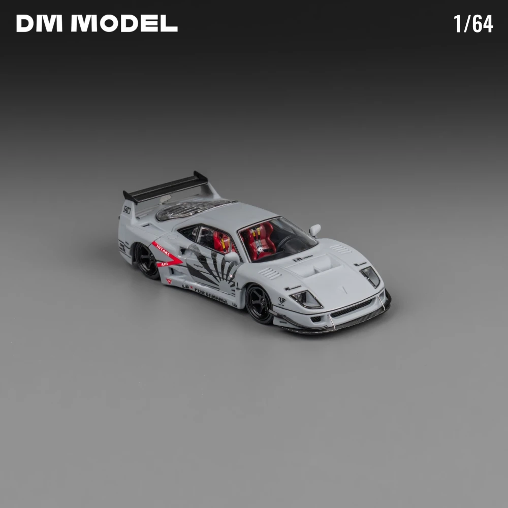 DM MODEL 1/64 Liberty Walk F40 Fighter Gery Diecast Model Car