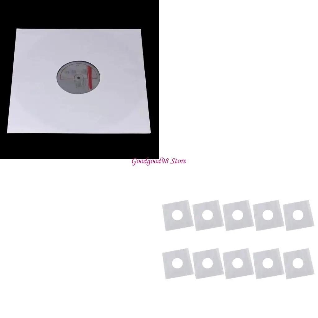 

7/10/12Inch Record Sleeves Bags Records Storage Kraft Paper Bag Set 10pcs W8EC