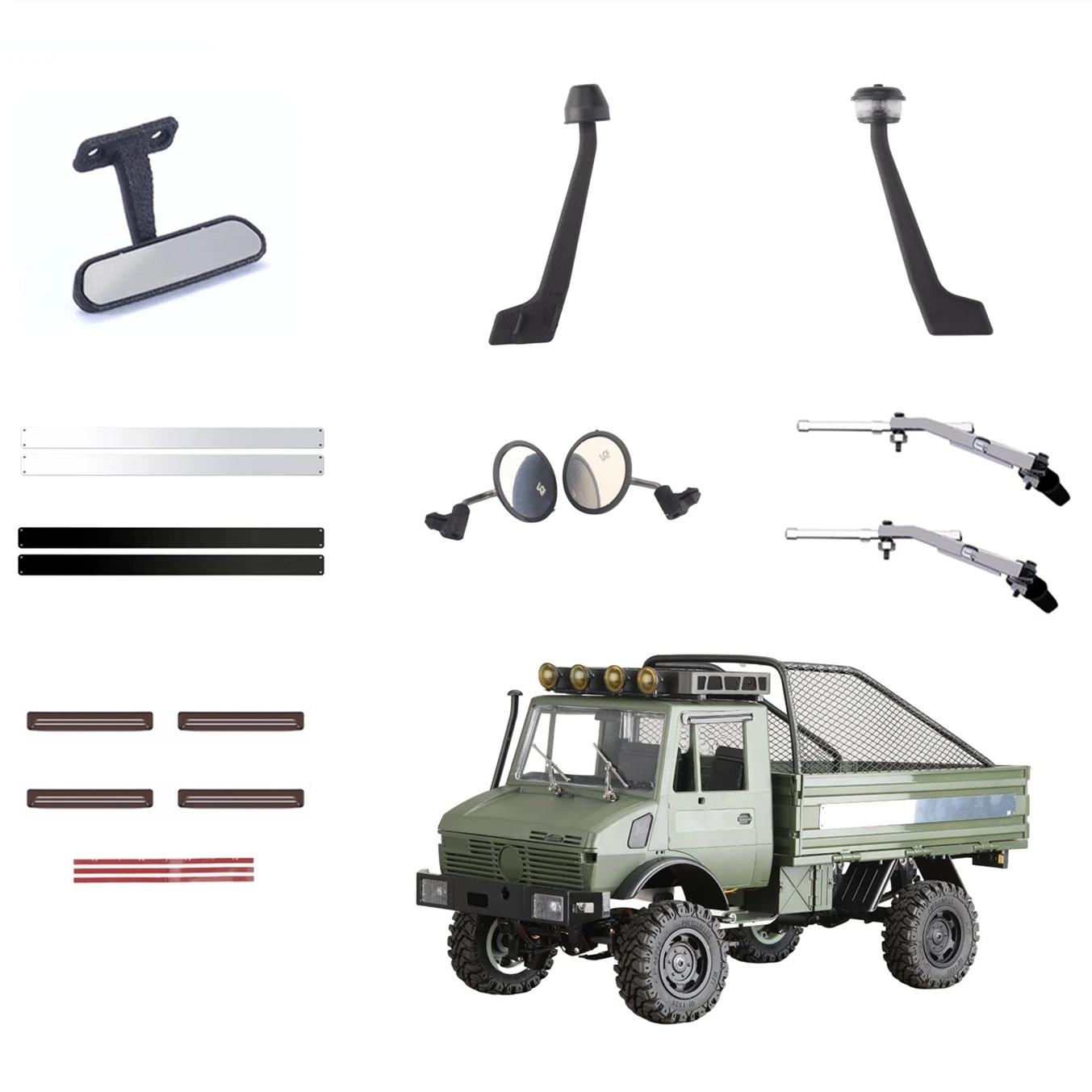 LDRC LD-P06 LD P06 Unimog OP Simulated Decorations DIY Accessaries Armor Rearview Mirror Wiper 1/12 RC Car Upgrade Parts