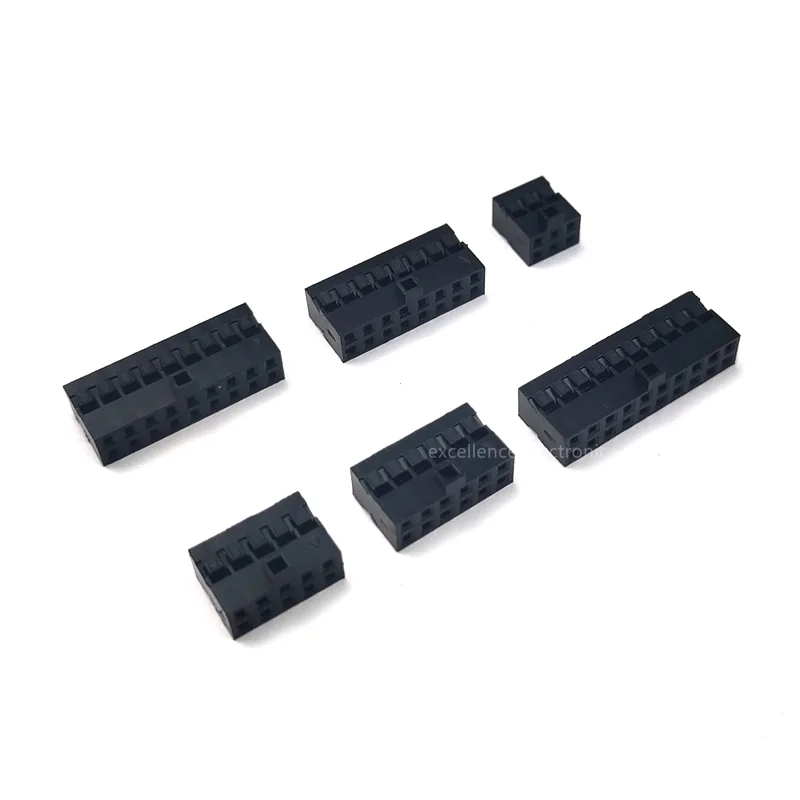 20PCS DuPont 2.0 Double Row Rubber Shell with Protruding Points 6P 10P 12P 16P 18P 20P Black Housing Plug Connector