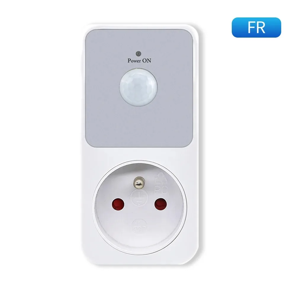 PIR-Infrarot-Sensor-Steckdosenschutz, LED-Nachtlichter, 220 V, EU, FR, US-UK-Stecker 120 ° Automatisches Induktionsverzögerungsmittel mit Grad-Weitwinkel